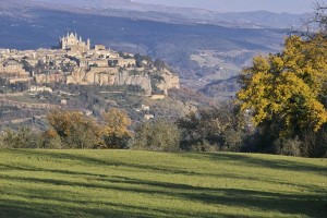 View of Orvieto across field