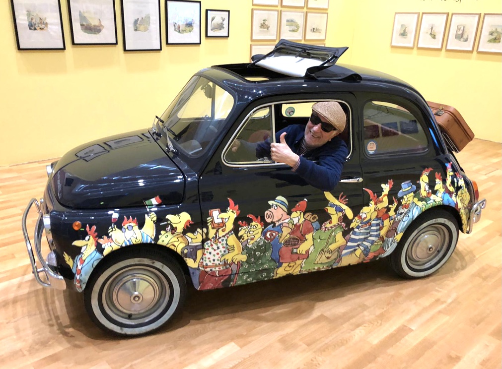 Peter Gaymann in seinem cinquecento im Buchheim-Musem